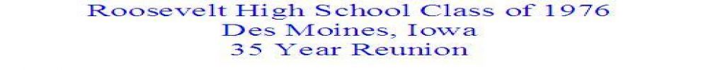 ROOSEVELT HIGH SCHOOL Reunion